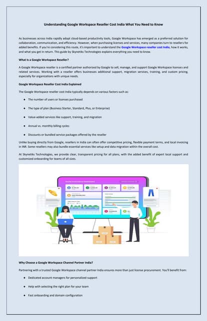 Understanding Google Workspace Reseller Cost India What You Need to Know | PDF